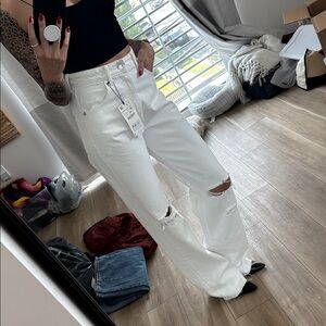 Zara White Boot Cut Jeans